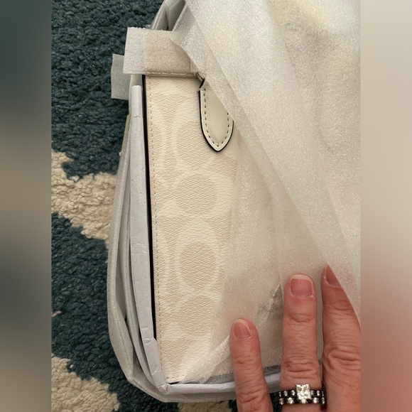 North south mini tote in signature glacier white canvas - Picture 10 of 10